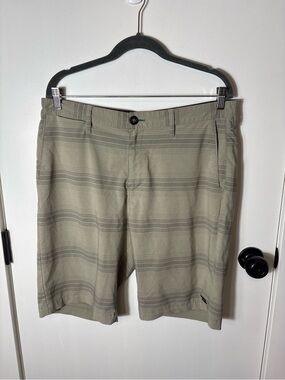 Billabong Beige Striped Hybrid Shorts Size 34 Surfer Y2K Skater Resort